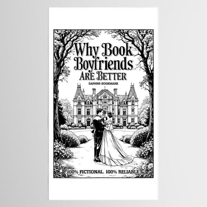Why Book Boyfriends Are Better Funny Bookish Romance Cover Tablecloth Gallery Image 2