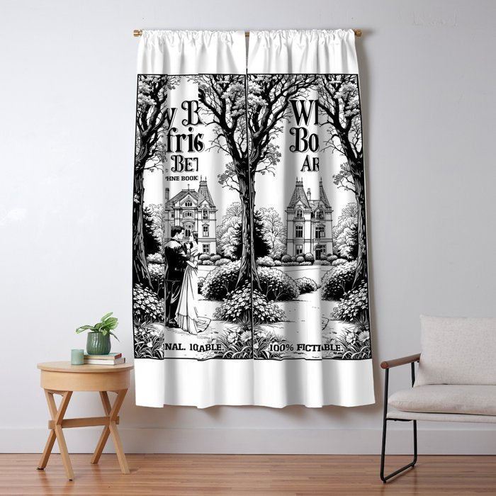 Why Book Boyfriends Are Better Funny Bookish Romance Cover Window Curtain Gallery Image 5