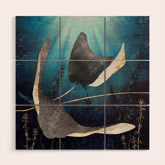 Metallic Stingray Wood Wall Art Gallery Image 1