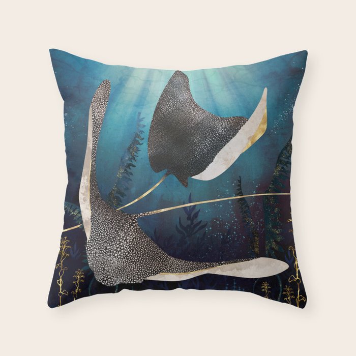 Metallic Stingray Throw Pillow Gallery Image 6