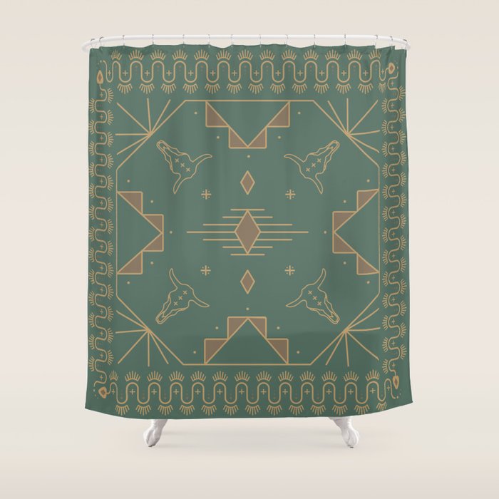 Lost Desert - Green Shower Curtain Gallery Image 1