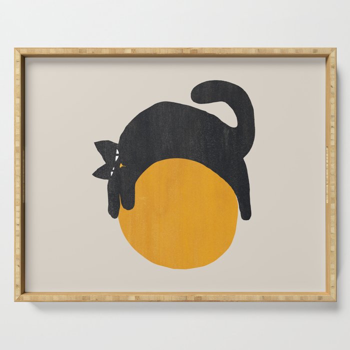 Cat with ball Serving Tray Gallery Image 1