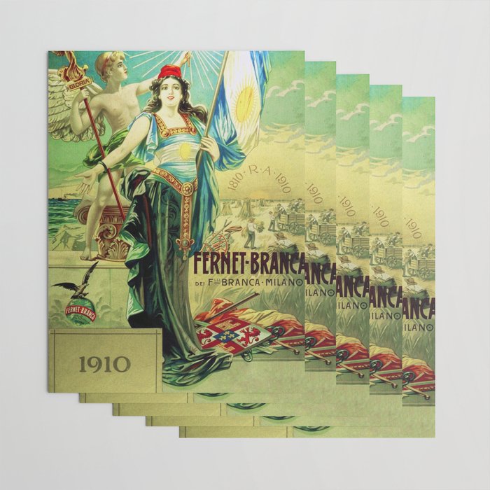1910 Fernet Branca Liqueur Aperitif Advertisement Poster Print Wrapping Paper Gallery Image 3