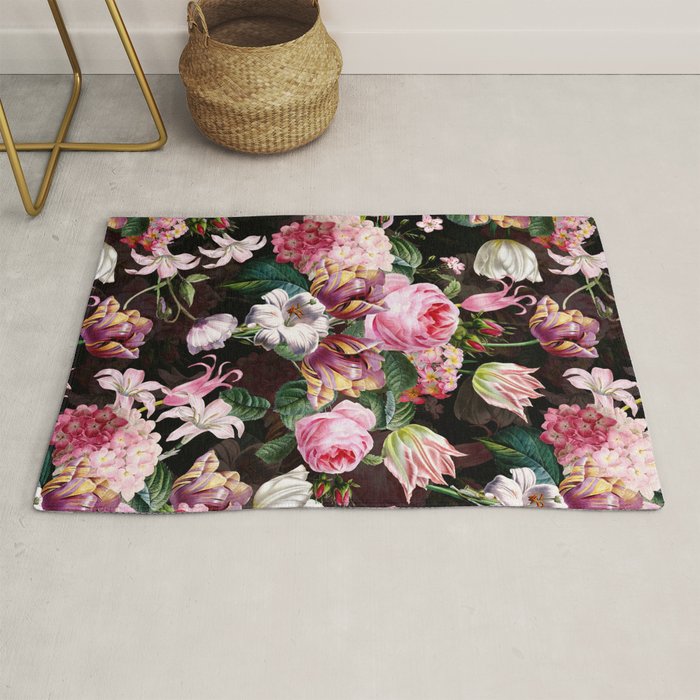 Vintage & Shabby Chic - Midnight Rose Garden Rug Gallery Image 1