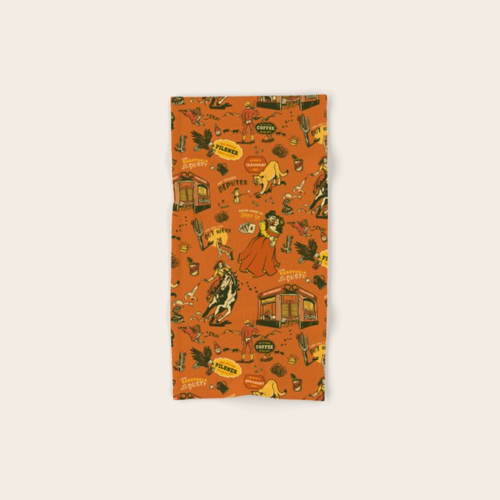 Old West-Inspired Vintage Pattern Bath Towel Gallery Image 1