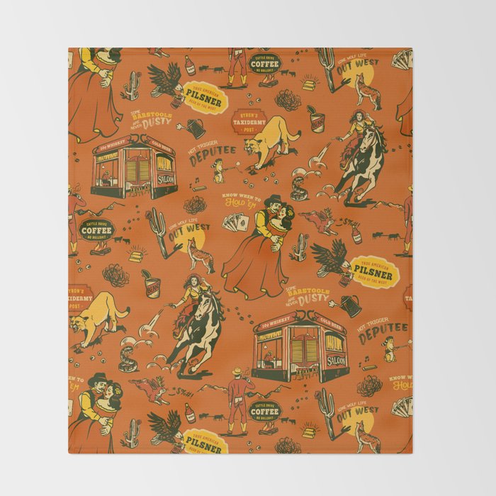 Old West-Inspired Vintage Pattern Throw Blanket Gallery Image 2