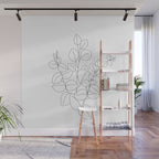 Minimalistic Eucalyptus  Line Art Wall Mural Gallery Image 1