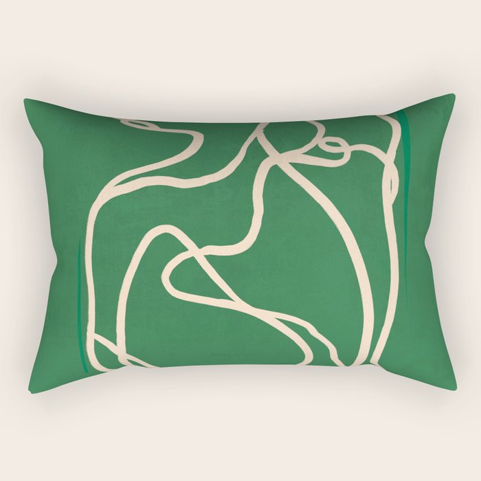 Abstract Line Art Cat 10 Rectangular Pillow Gallery Image 1