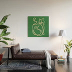 Abstract Line Art Cat 10 Wood Wall Art Gallery Image 2