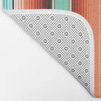 Teal Turquoise and Burnt Orange Southwest Serape Blanket Stripes Bath Mat Gallery Image 2
