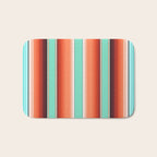 Teal Turquoise and Burnt Orange Southwest Serape Blanket Stripes Bath Mat Gallery Image 1