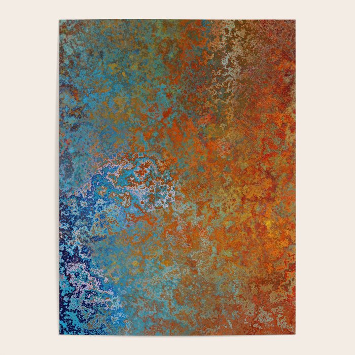 Vintage Rust, Copper and Blue Poster Gallery Image 1