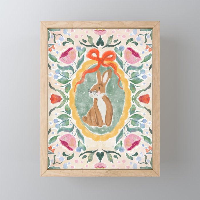 Enchanting Victorian Bunny Illustration Mini Art Print Gallery Image 1