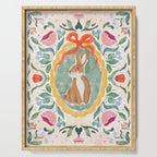 Enchanting Victorian Bunny Illustration Serving Tray Gallery Image 1
