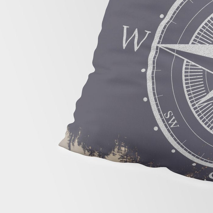 Wooded Lake Reflection Compass Pillow Sham Gallery Image 4