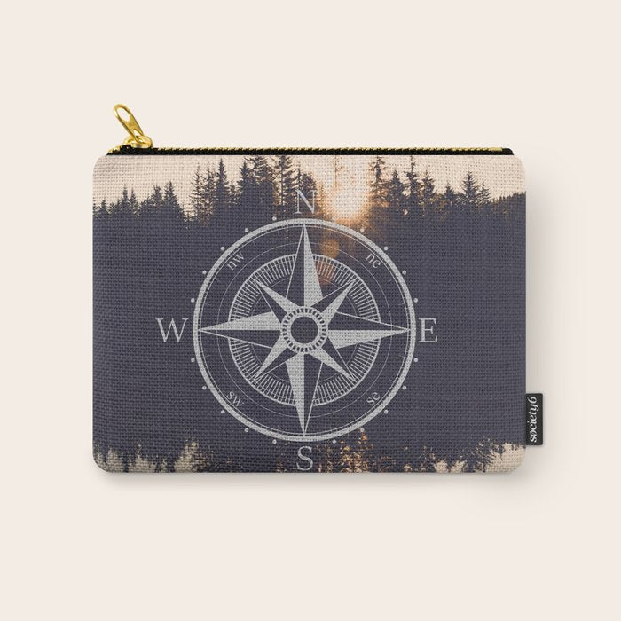 Wooded Lake Reflection Compass Carry All Pouch Gallery Image 1