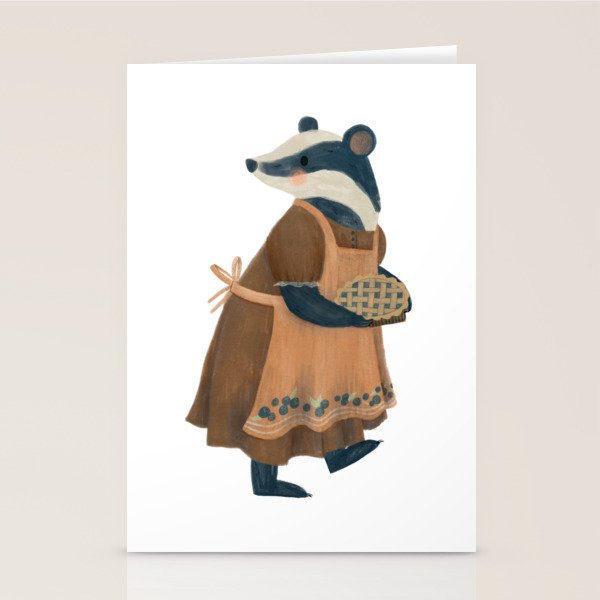 Blueberry Badger Stationery Card Gallery Image 1