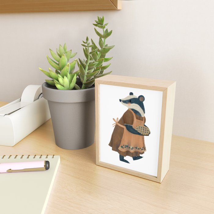 Blueberry Badger Mini Art Print Gallery Image 2