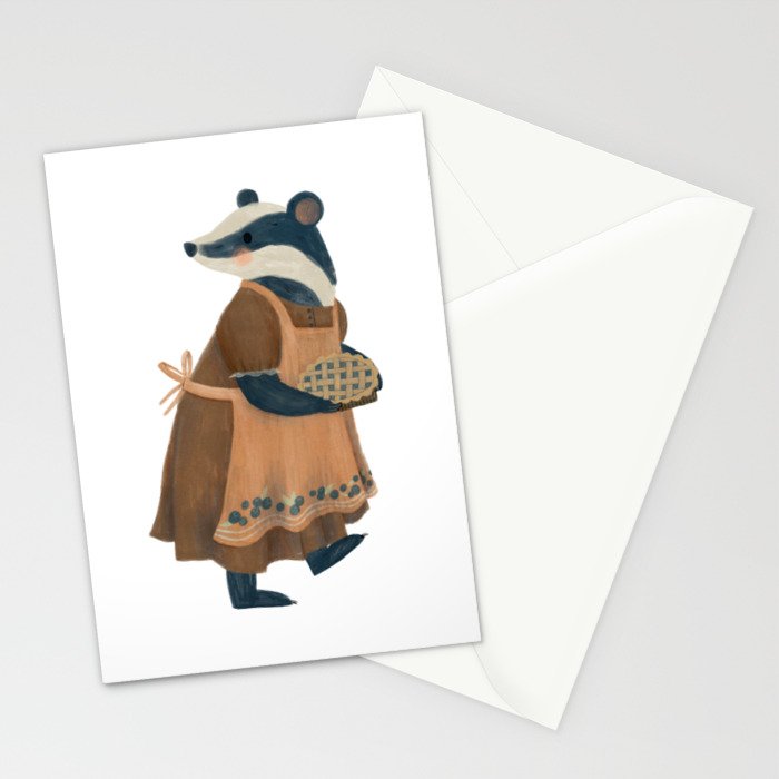 Blueberry Badger Stationery Card Gallery Image 2