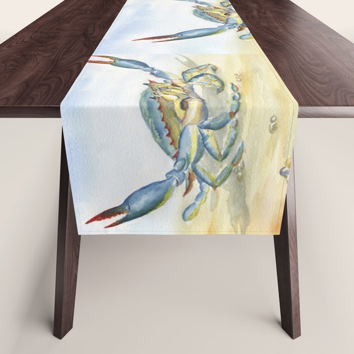Colorful Blue Crab 2 Table Runner Gallery Image 1