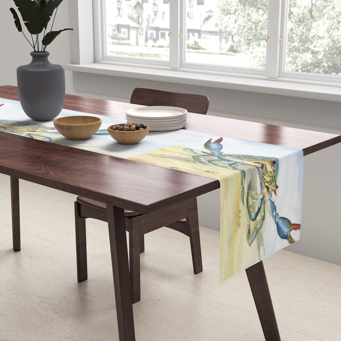 Colorful Blue Crab 2 Table Runner Gallery Image 2