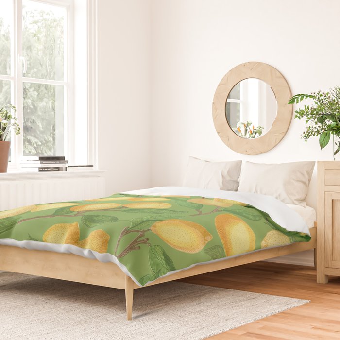 Lemonade on Green Duvet Cover Gallery Image 2