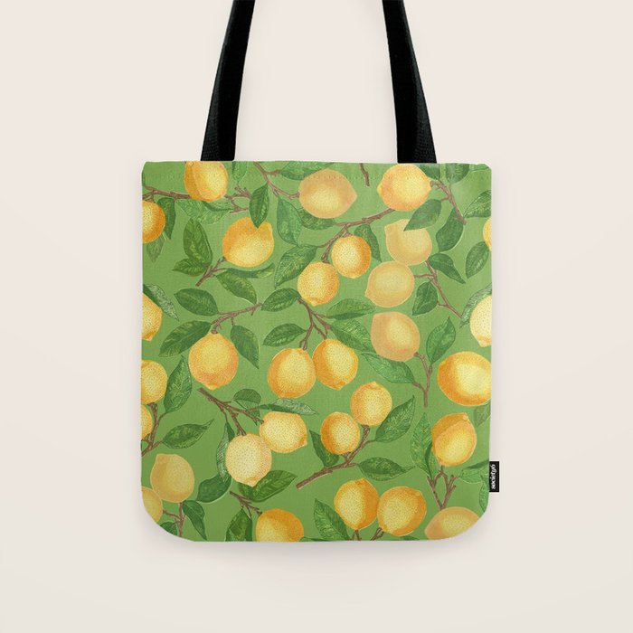 Lemonade on Green Tote Bag Gallery Image 1