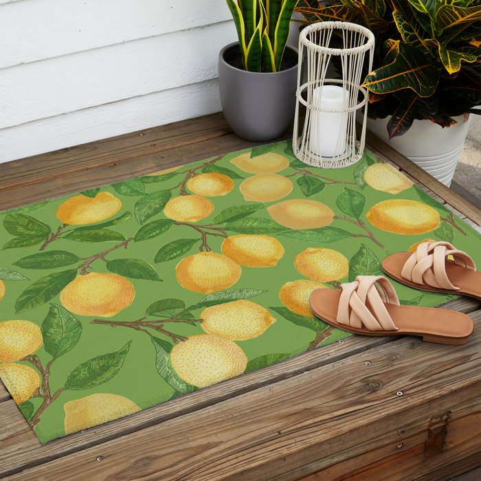 Lemonade on Green Outdoor Rug Gallery Image 2