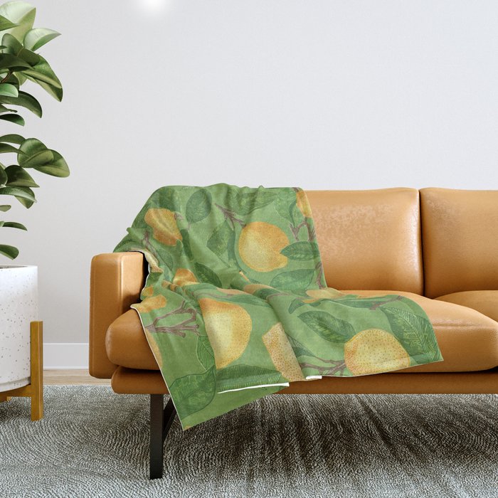 Lemonade on Green Throw Blanket Gallery Image 1