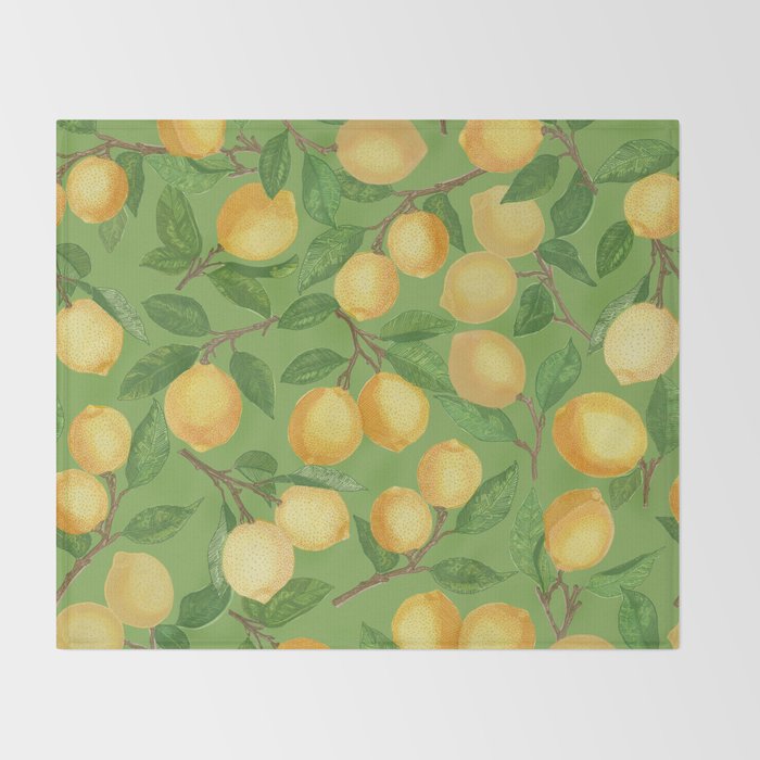 Lemonade on Green Throw Blanket Gallery Image 2