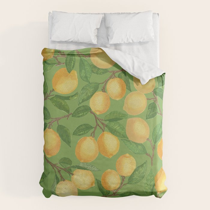 Lemonade on Green Duvet Cover Gallery Image 6