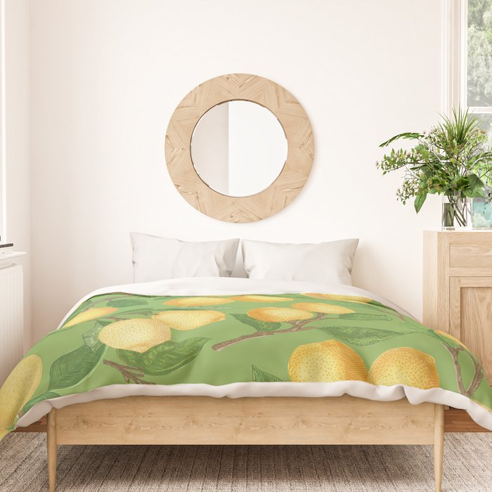 Lemonade on Green Duvet Cover Gallery Image 3