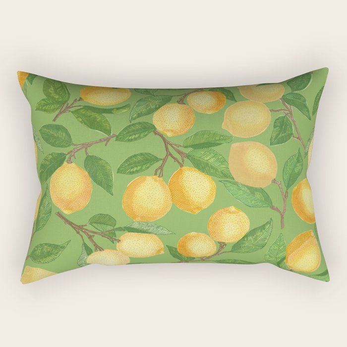Lemonade on Green Rectangular Pillow Gallery Image 1
