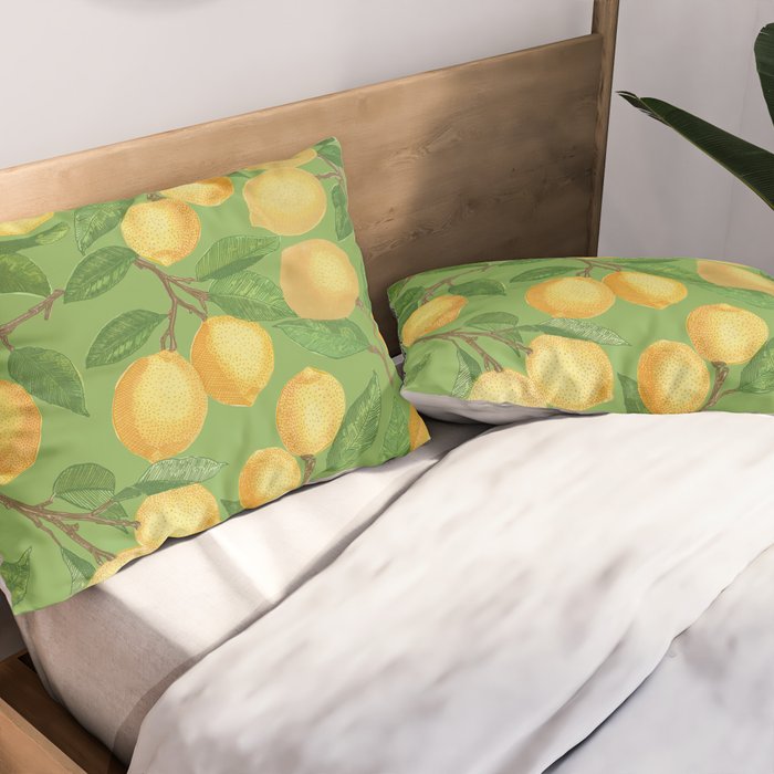 Lemonade on Green Pillow Sham Gallery Image 2