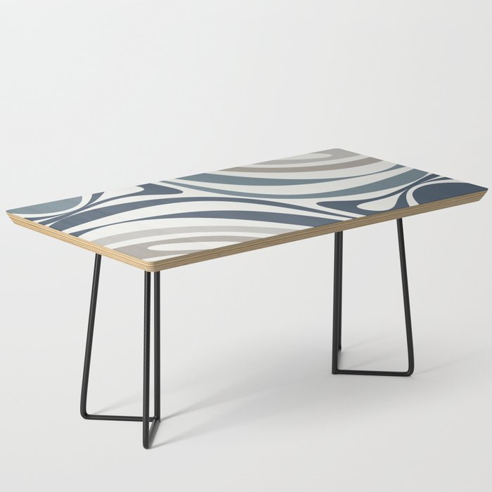 New Groove Retro Swirl Abstract Pattern in Neutral Blue Grey Coffee Table Gallery Image 1