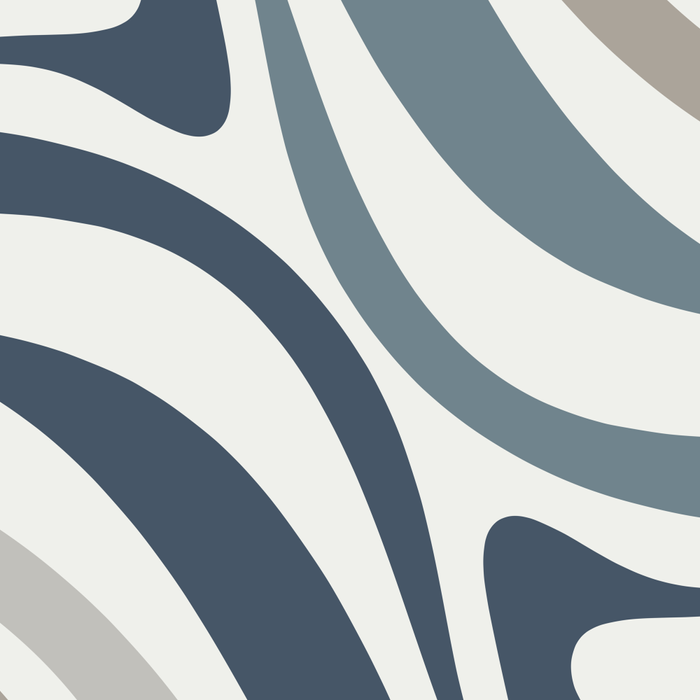 New Groove Retro Swirl Abstract Pattern in Neutral Blue Grey Coffee Mug Gallery Image 2