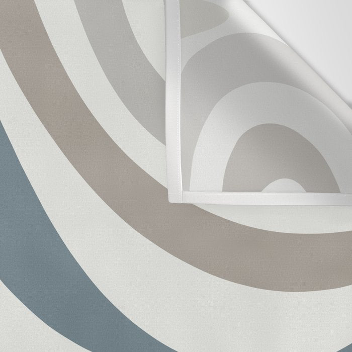 New Groove Retro Swirl Abstract Pattern in Neutral Blue Grey Wall Tapestry Gallery Image 3