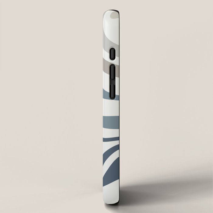 New Groove Retro Swirl Abstract Pattern in Neutral Blue Grey iPhone Case Gallery Image 2