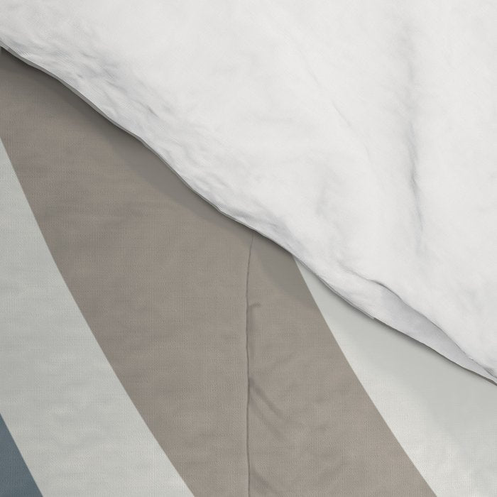 New Groove Retro Swirl Abstract Pattern in Neutral Blue Grey Comforter Gallery Image 4