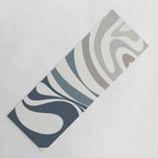 New Groove Retro Swirl Abstract Pattern in Neutral Blue Grey Yoga Mat Gallery Image 1