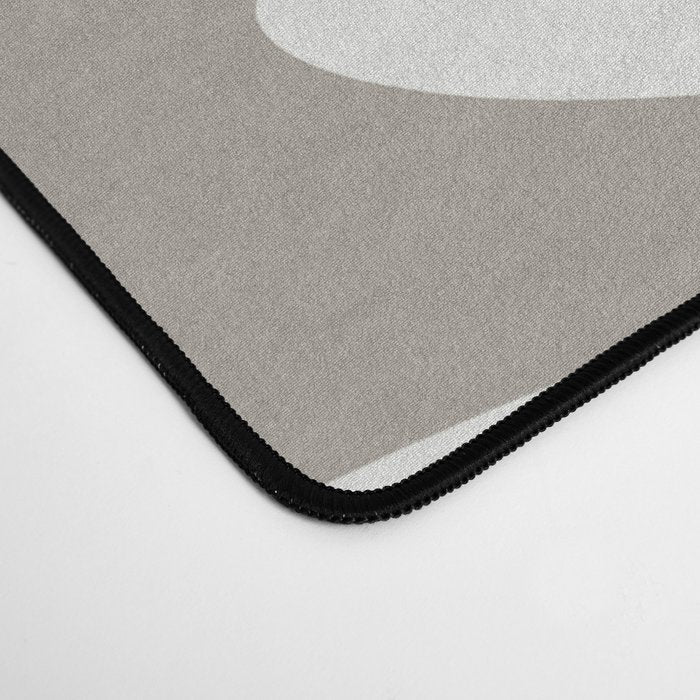 New Groove Retro Swirl Abstract Pattern in Neutral Blue Grey Desk Mat Gallery Image 4