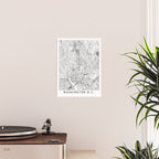 Washington DC White Map Poster Gallery Image 2