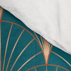 Vintage Art Deco Floral Copper & Teal Comforter Gallery Image 4