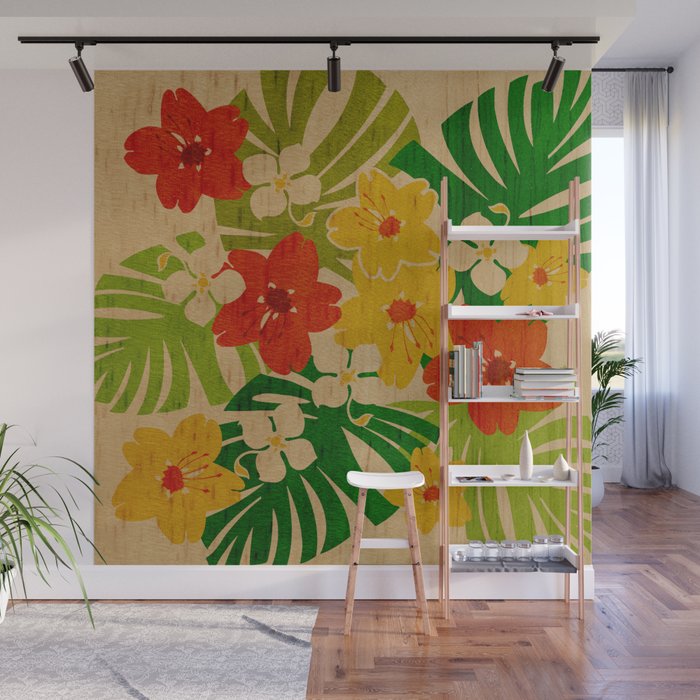 Limahuli Garden Hawaiian Floral Design Wall Mural Gallery Image 1