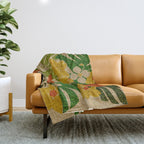 Limahuli Garden Hawaiian Floral Design Throw Blanket Gallery Image 1