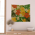 Limahuli Garden Hawaiian Floral Design Wall Tapestry Gallery Image 2
