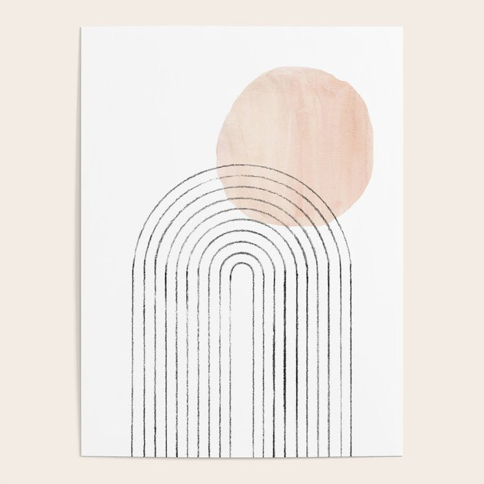 Mid century rainbow and sun Poster Gallery Image 1