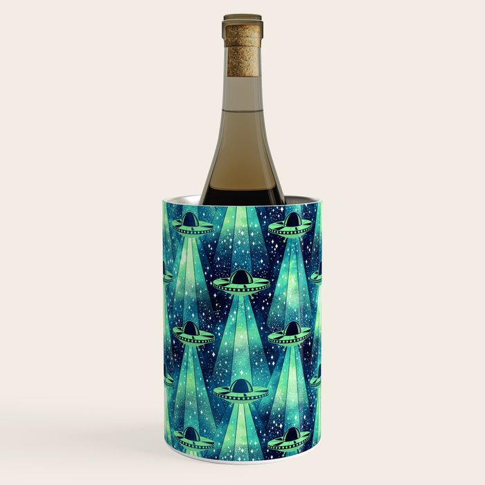 Cosmic UFO - Galactic Green Wine Chiller Gallery Image 1