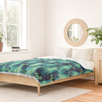 Cosmic UFO - Galactic Green Duvet Cover Gallery Image 2
