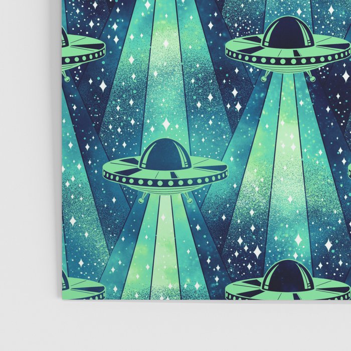 Cosmic UFO - Galactic Green Poster Gallery Image 3